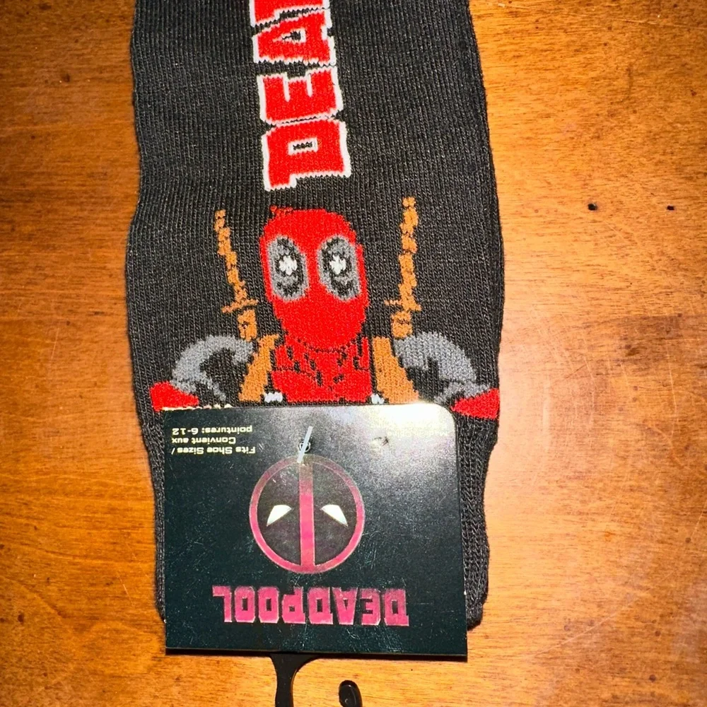 🌵 3/$15 Marvel Deadpool Black and Red Socks (see description)